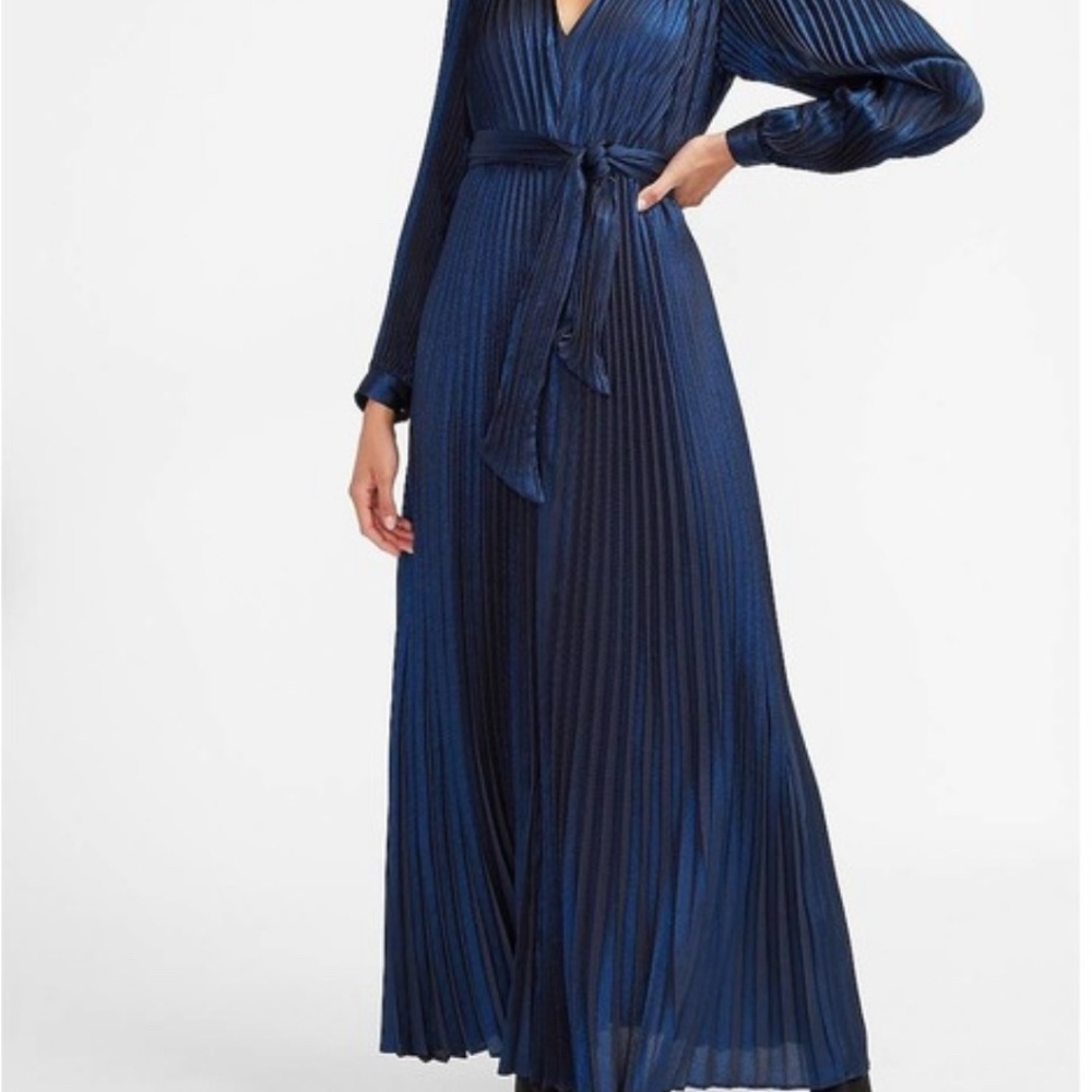 Express Deep Blue Long Sleeve Dress